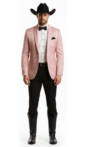 Western Suit - Trajes Para Hombres - Cowboy Formal Attire - Trajes De Novio - Pink