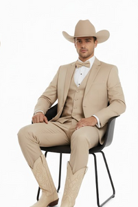 Western Suit - Trajes Para Hombres - Cowboy Formal Attire - Trajes De Novio - Sand