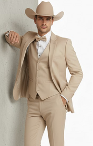 Western Suit - Trajes Para Hombres - Cowboy Formal Attire - Trajes De Novio - Sand