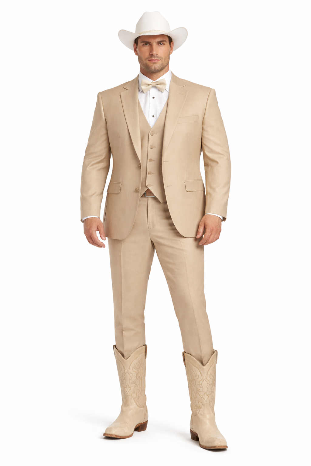 Western Suit - Trajes Para Hombres - Cowboy Formal Attire - Trajes De Novio - Sand