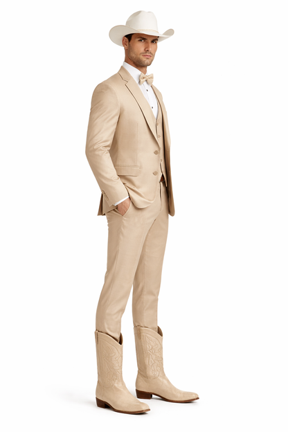Western Suit - Trajes Para Hombres - Cowboy Formal Attire - Trajes De Novio - Sand