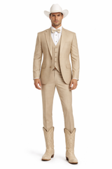 Western Suit - Trajes Para Hombres - Cowboy Formal Attire - Trajes De Novio - Sand