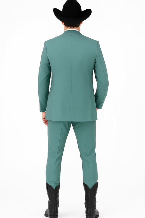 Western Suit - Trajes Para Hombres - Cowboy Formal Attire - Trajes De Novio - Sea Glass Green
