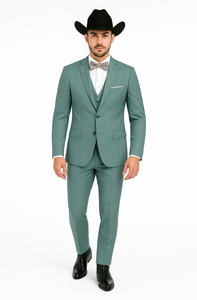 Western Suit - Trajes Para Hombres - Cowboy Formal Attire - Trajes De Novio - Sea Glass Green
