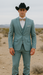 Western Suit - Trajes Para Hombres - Cowboy Formal Attire - Trajes De Novio - Sea Glass Green