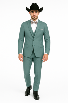Western Suit - Trajes Para Hombres - Cowboy Formal Attire - Trajes De Novio - Sea Glass Green