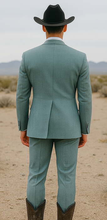 Western Suit - Trajes Para Hombres - Cowboy Formal Attire - Trajes De Novio - Sea Glass Green