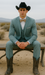 Western Suit - Trajes Para Hombres - Cowboy Formal Attire - Trajes De Novio - Sea Glass Green