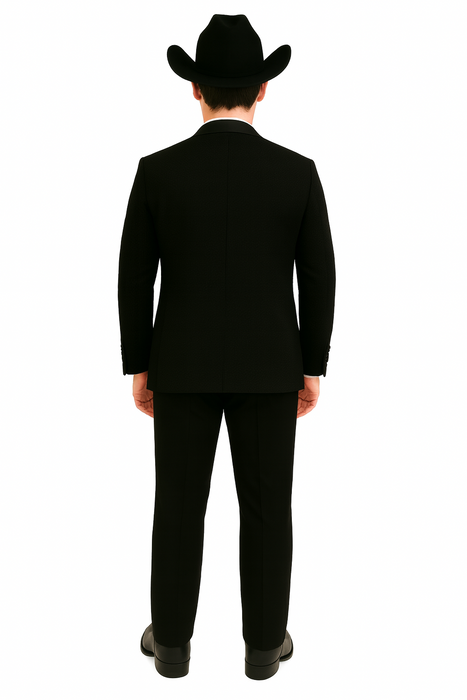 Western Suit - Trajes Para Hombres - Cowboy Formal Attire - Trajes De Novio - Shawl Lapel Black