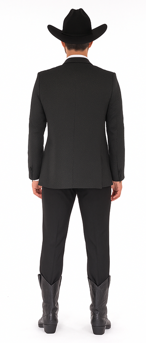 Western Suit - Trajes Para Hombres - Cowboy Formal Attire - Trajes De Novio - Shawl Lapel Black