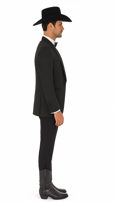 Western Suit - Trajes Para Hombres - Cowboy Formal Attire - Trajes De Novio - Shawl Lapel Black