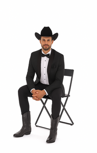 Western Suit - Trajes Para Hombres - Cowboy Formal Attire - Trajes De Novio - Shawl Lapel Black