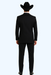 Western Suit - Trajes Para Hombres - Cowboy Formal Attire - Trajes De Novio - Shawl Lapel One Button Black Suit