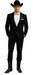 Western Suit - Trajes Para Hombres - Cowboy Formal Attire - Trajes De Novio - Shawl Lapel One Button Black Suit