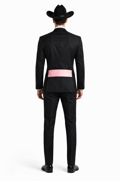Western Suit - Trajes Para Hombres - Cowboy Formal Attire - Trajes De Novio - Shawl Lapel One Button Black Suit