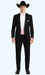 Western Suit - Trajes Para Hombres - Cowboy Formal Attire - Trajes De Novio - Shawl Lapel One Button Black Suit