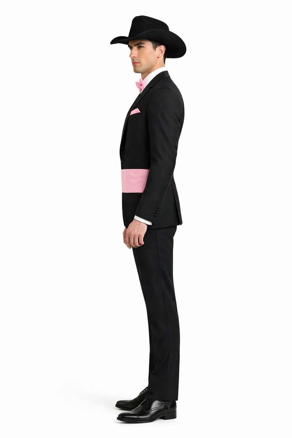 Western Suit - Trajes Para Hombres - Cowboy Formal Attire - Trajes De Novio - Shawl Lapel One Button Black Suit
