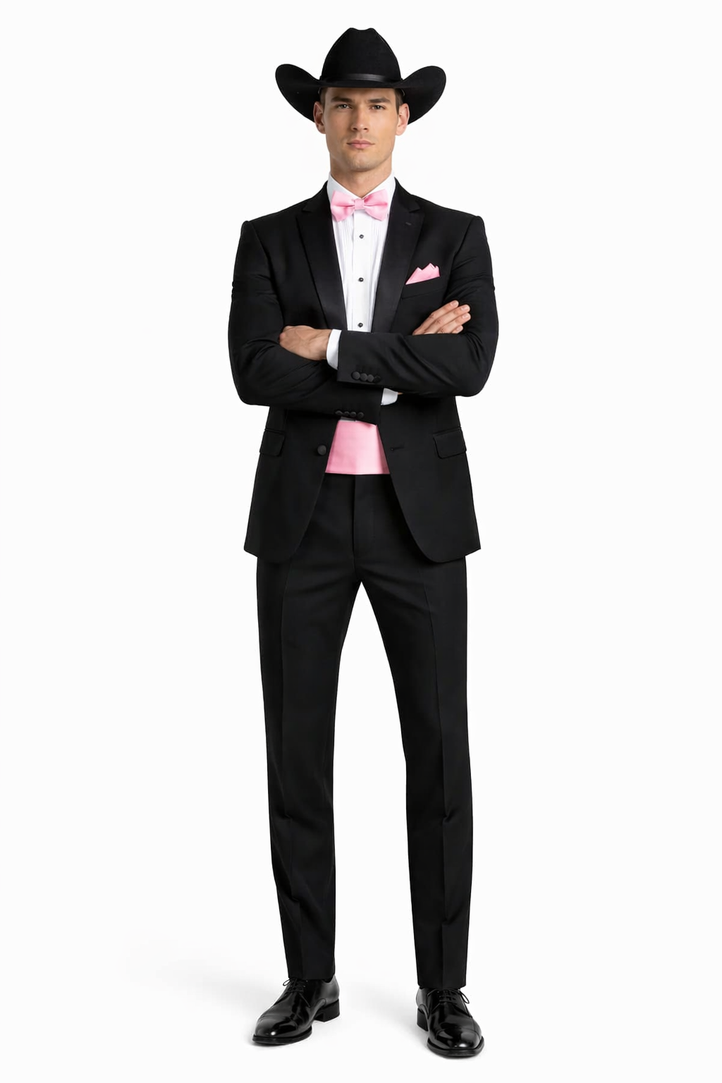 Western Suit - Trajes Para Hombres - Cowboy Formal Attire - Trajes De Novio - Shawl Lapel One Button Black Suit