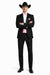 Western Suit - Trajes Para Hombres - Cowboy Formal Attire - Trajes De Novio - Shawl Lapel One Button Black Suit