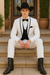 Western Suit - Trajes Para Hombres - Cowboy Formal Attire - Trajes De Novio - Shawl Lapel Suit White