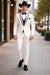 Western Suit - Trajes Para Hombres - Cowboy Formal Attire - Trajes De Novio - Shawl Lapel Suit White