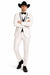 Western Suit - Trajes Para Hombres - Cowboy Formal Attire - Trajes De Novio - Shawl Lapel Suit White