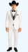 Western Suit - Trajes Para Hombres - Cowboy Formal Attire - Trajes De Novio - Shawl Lapel Suit White