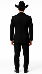 Western Suit - Trajes Para Hombres  - Cowboy Formal Attire - Trajes De Novio Single Breasted Black