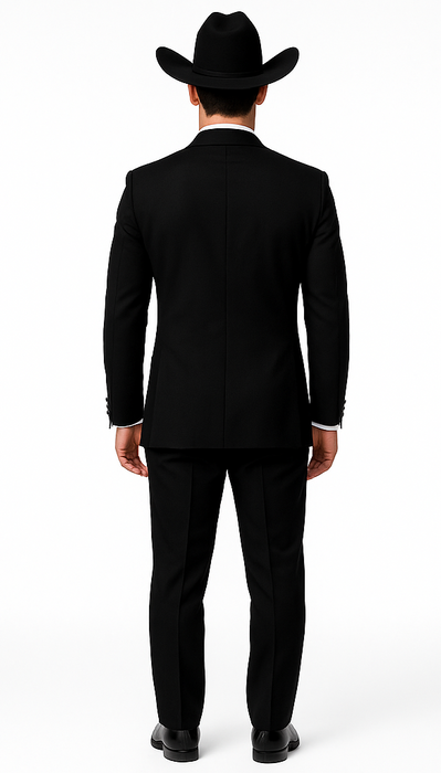 Western Suit - Trajes Para Hombres  - Cowboy Formal Attire - Trajes De Novio Single Breasted Black