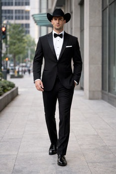 Western Suit - Trajes Para Hombres  - Cowboy Formal Attire - Trajes De Novio Single Breasted Black