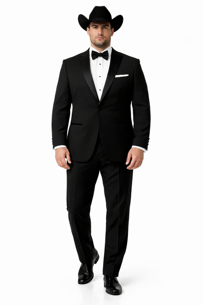Western Suit - Trajes Para Hombres  - Cowboy Formal Attire - Trajes De Novio Single Breasted Black