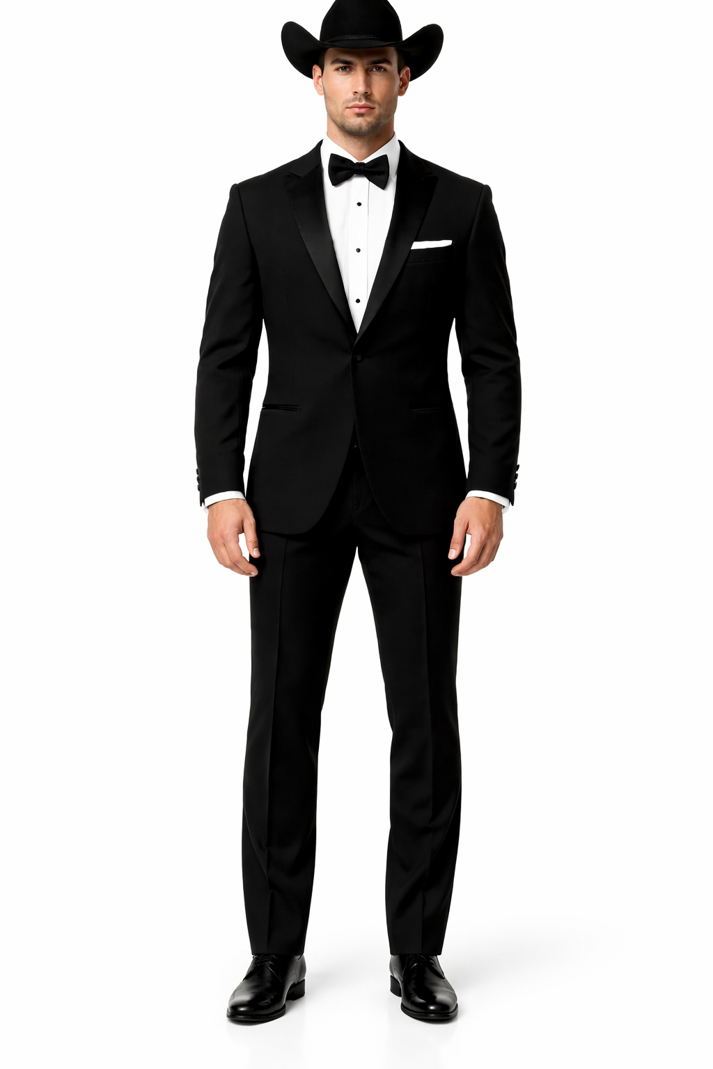 Western Suit - Trajes Para Hombres  - Cowboy Formal Attire - Trajes De Novio Single Breasted Black