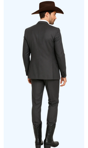 Western Suit - Trajes Para Hombres - Cowboy Formal Attire - Trajes De Novio - Slim Fit - Gray