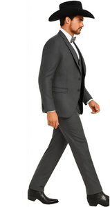 Western Suit - Trajes Para Hombres - Cowboy Formal Attire - Trajes De Novio - Slim Fit - Gray