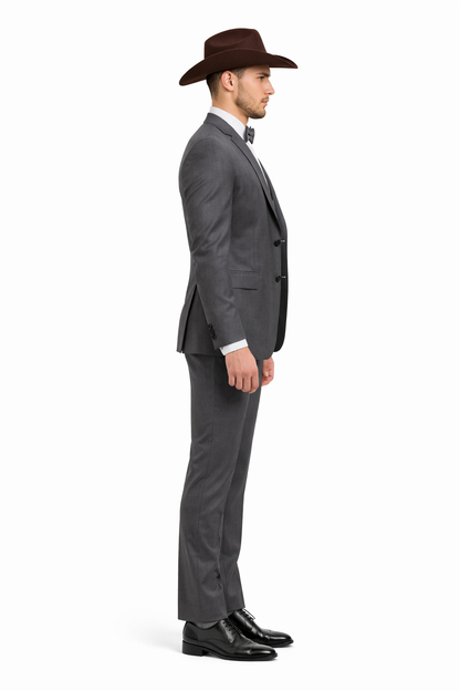 Western Suit - Trajes Para Hombres - Cowboy Formal Attire - Trajes De Novio - Slim Fit - Gray