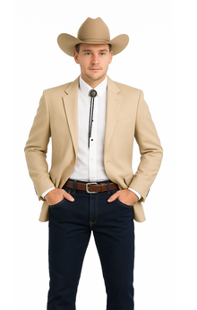 Western Suit - Trajes Para Hombres - Cowboy Formal Attire - Trajes De Novio - Slim Fit Western Tan
