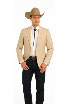 Western Suit - Trajes Para Hombres - Cowboy Formal Attire - Trajes De Novio - Slim Fit Western Tan
