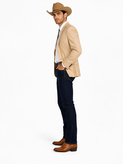 Western Suit - Trajes Para Hombres - Cowboy Formal Attire - Trajes De Novio - Slim Fit Western Tan