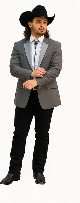 Western Suit - Trajes Para Hombres - Cowboy Formal Attire - Trajes De Novio - Western Grey