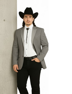 Western Suit - Trajes Para Hombres - Cowboy Formal Attire - Trajes De Novio - Western Grey