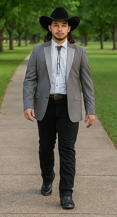 Western Suit - Trajes Para Hombres - Cowboy Formal Attire - Trajes De Novio - Western Grey