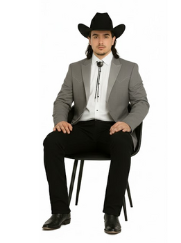 Western Suit - Trajes Para Hombres - Cowboy Formal Attire - Trajes De Novio - Western Grey