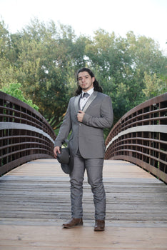 Western Suit - Trajes Para Hombres - Cowboy Formal Attire - Trajes De Novio - Western Grey
