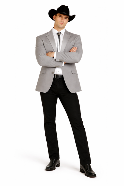 Western Suit - Trajes Para Hombres - Cowboy Formal Attire - Trajes De Novio - Western Grey