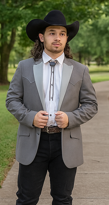 Western Suit - Trajes Para Hombres - Cowboy Formal Attire - Trajes De Novio - Western Grey