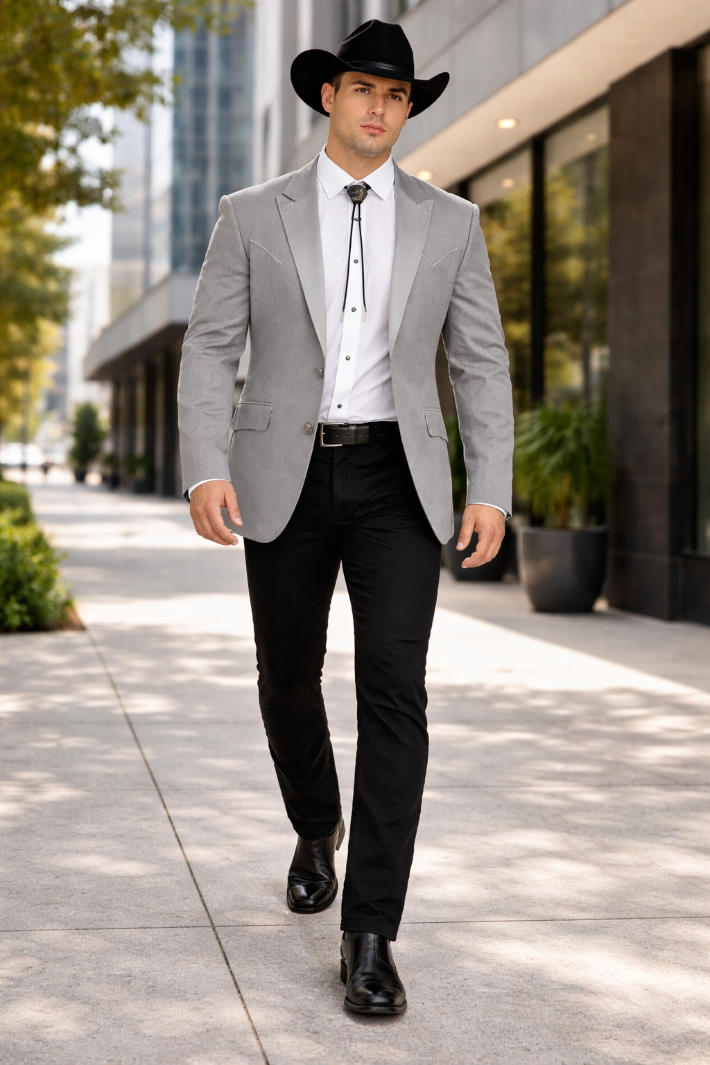 Western Suit - Trajes Para Hombres - Cowboy Formal Attire - Trajes De Novio - Western Grey