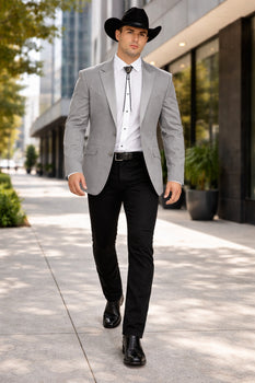 Western Suit - Trajes Para Hombres - Cowboy Formal Attire - Trajes De Novio - Western Grey