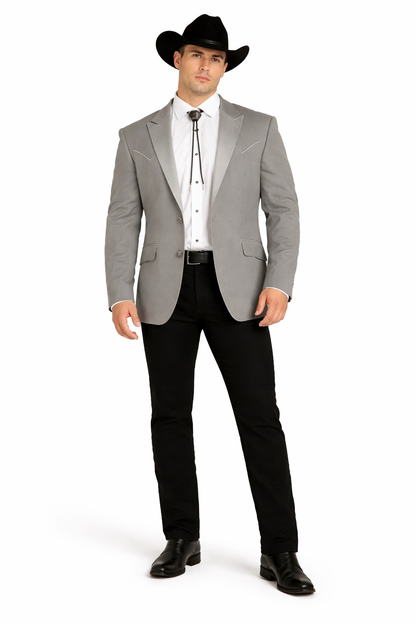 Western Suit - Trajes Para Hombres - Cowboy Formal Attire - Trajes De Novio - Western Grey