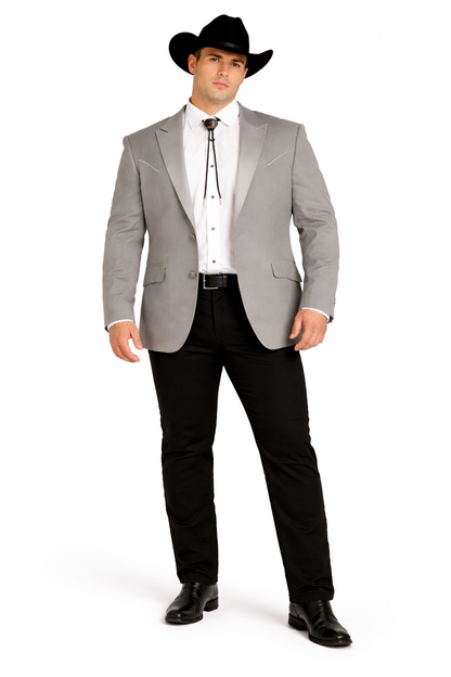 Western Suit - Trajes Para Hombres - Cowboy Formal Attire - Trajes De Novio - Western Grey