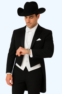 Western Suit - Trajes Para Hombres - Cowboy Formal Attires - Trajes De Novio - Black
